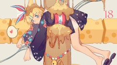 Anime anime girls vocaloid kagamine rin blonde blue eyes