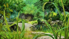 Anime artwork forest nature Life Trees Green