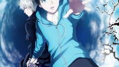 anime boys Anime hands blue eyes looking at viewer