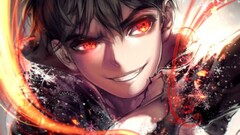 anime boys red eyes glowing eyes Anime