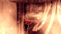 anime boys uchiha itachi red eyes hat akatsuki