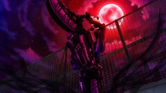 Anime Celty Sturluson durarara motorcycle fence moon