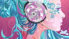 Anime colorful artwork Women Profile headphones anime girls