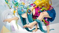 Anime colorful original characters anime girls