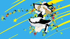 Anime colorful touhou kirisame marisa anime girls cyan