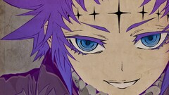 Anime d gray-man purple hair blue eyes