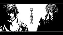 Anime death note Yagami Light Lawliet L monochrome