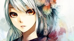 Anime face flower in hair