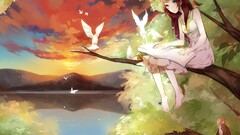 Anime fantasy art anime girls nature sky