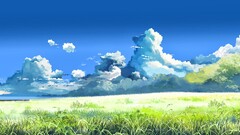 Anime field landscape Plants sky