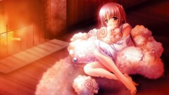 anime girls Anime barefoot pink hair legs women indoors indoors