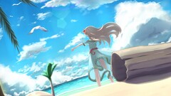 anime girls Anime beach clouds Cumlouder.com