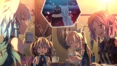 anime girls Anime blonde animal ears cup