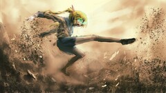 anime girls Anime blonde green eyes