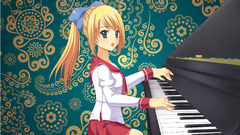 anime girls Anime blonde piano school uniform