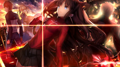 anime girls Anime blue eyes long hair miniskirt