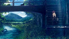 anime girls Anime cats Plants outdoors monogatari-series Animals