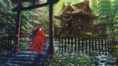 anime girls Anime cityscape fantasy art fantasy city Asia