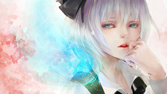 anime girls Anime cyan white hair