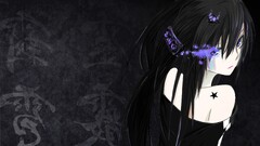 anime girls Anime dark hair purple eyes long hair Inked Girls
