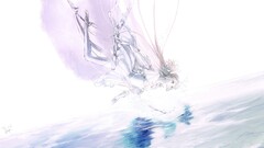 anime girls Anime falling Simple Background white background