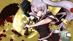 anime girls Anime long hair hammer looking at viewer