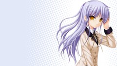 anime girls Anime purple hair yellow eyes long hair