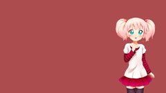 anime girls Anime Simple Background miniskirt pink hair