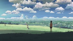 anime girls Anime sky clouds outdoors