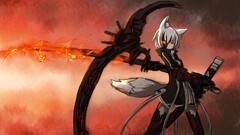 anime girls Anime standing animal ears red eyes