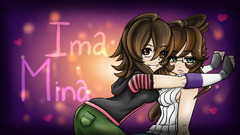 anime girls Anime two women deviantart brunette brown eyes