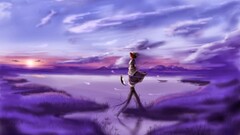 anime girls artwork touhou onozuka komachi Anime sky landscape