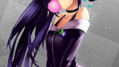 anime girls blue eyes black hair bubbles long hair