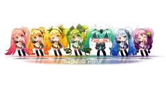 anime girls colorful Simple Background white background Anime