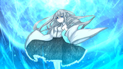 anime girls cyan Anime blue eyes long hair dress