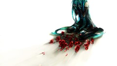 anime girls Flowers hatsune miku white background