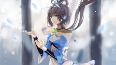 anime girls green eyes luo tianyi vocaloid Anime Women dress