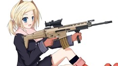 anime girls gun FN SCAR weapon Anime