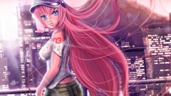 anime girls long hair blue eyes vocaloid megurine luka