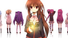 anime girls long hair red eyes Simple Background standing