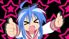 anime girls lucky star izumi konata Anime blue hair angry