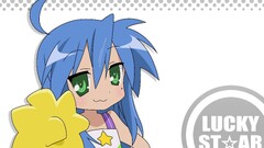 anime girls lucky star izumi konata Anime blue hair green eyes