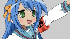 anime girls lucky star izumi konata Anime blue hair green eyes