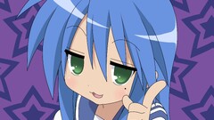 anime girls lucky star izumi konata Anime green eyes