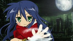 anime girls lucky star izumi konata Anime moon Knives blue hair