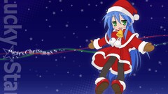 anime girls lucky star izumi konata Anime Santa hats Christmas