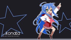 anime girls lucky star izumi konata blue hair Anime