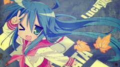 anime girls lucky star izumi konata blue hair Anime