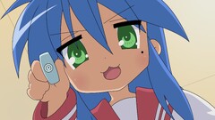 anime girls lucky star izumi konata blue hair green eyes Anime