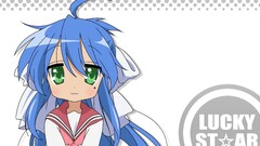 anime girls lucky star izumi konata blue hair green eyes Anime